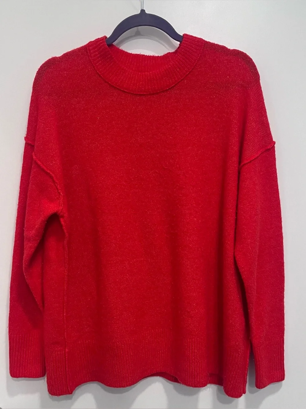 Aerie Classic Red Crewneck Women's Oversized Sweater Size XS American Eagle Soft